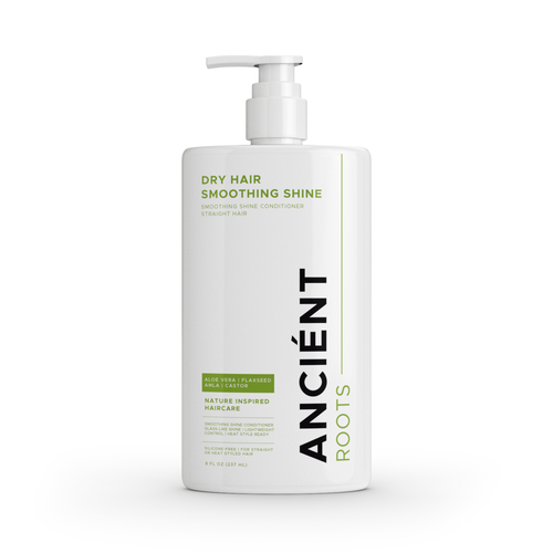 Ancient Roots Conditioner for Straight Hair, Smoothing Shine Conditioner with Aloe Vera, Flaxseed, Amla and Castor Oil, 8 Fl Oz