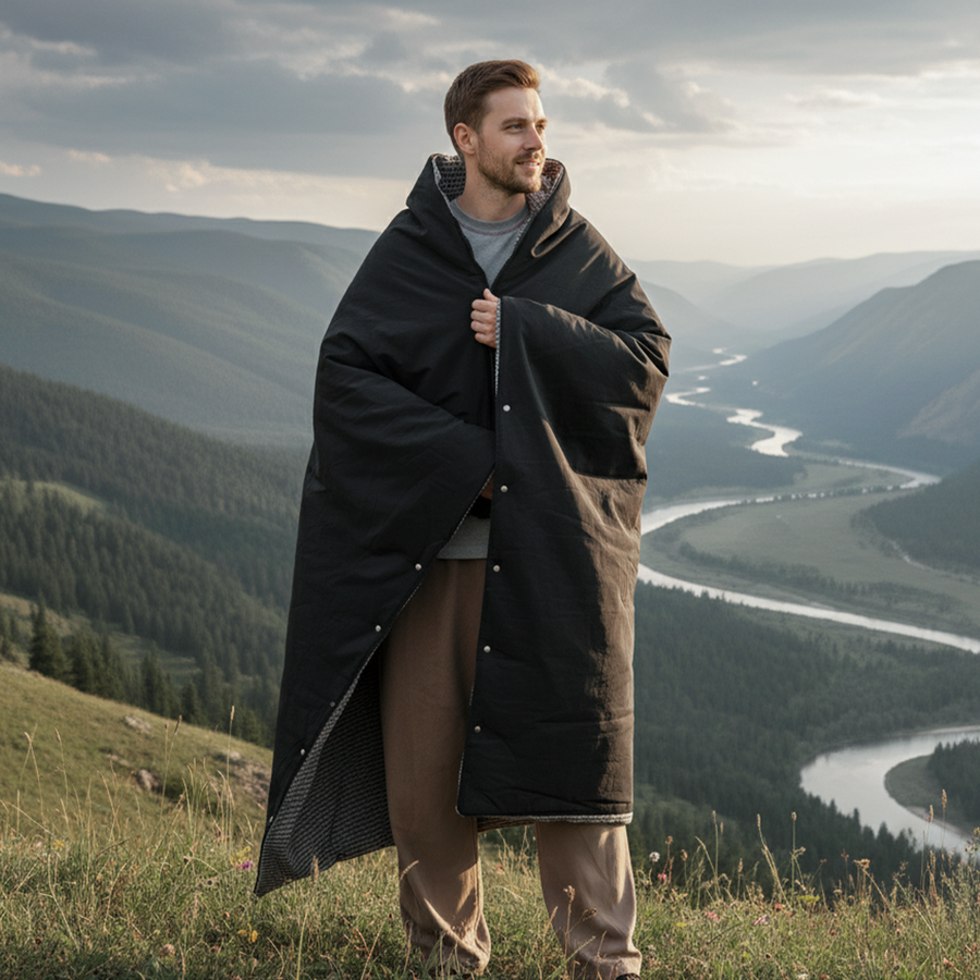 Professional Outdoor Wearable Battery Heated Blanket - Black / 3-5 days delivery