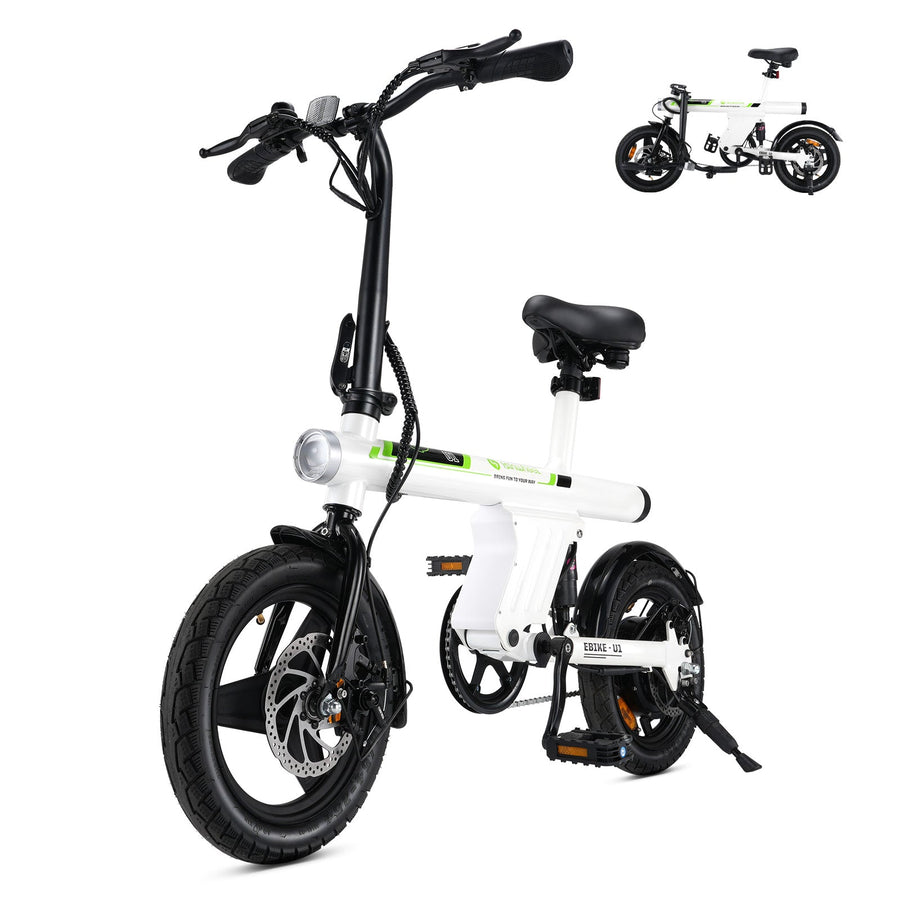 isinwheel  EB1S/U1 Commuter Electric Bike - U1 White [500W 28Mi without APP]