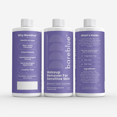 Bareblue Makeup Remover for Sensitive Skin, Fragrance Free, Non-Toxic Formula, Botanical, Aloe, Cucumber