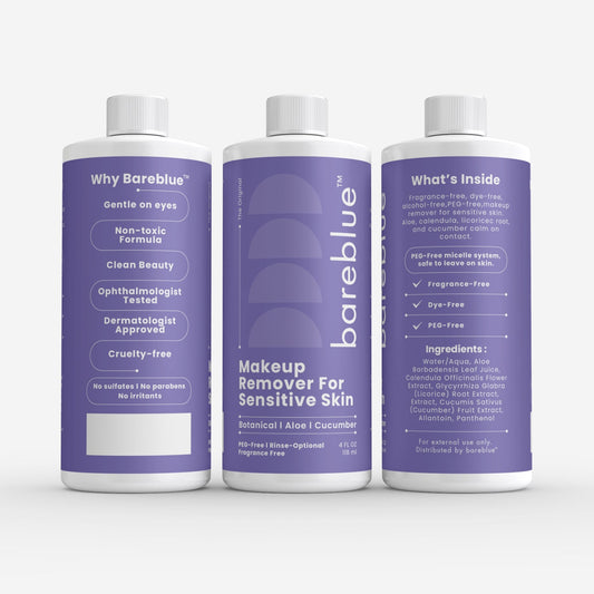Bareblue Makeup Remover for Sensitive Skin, Fragrance Free, Non-Toxic Formula, Botanical, Aloe, Cucumber