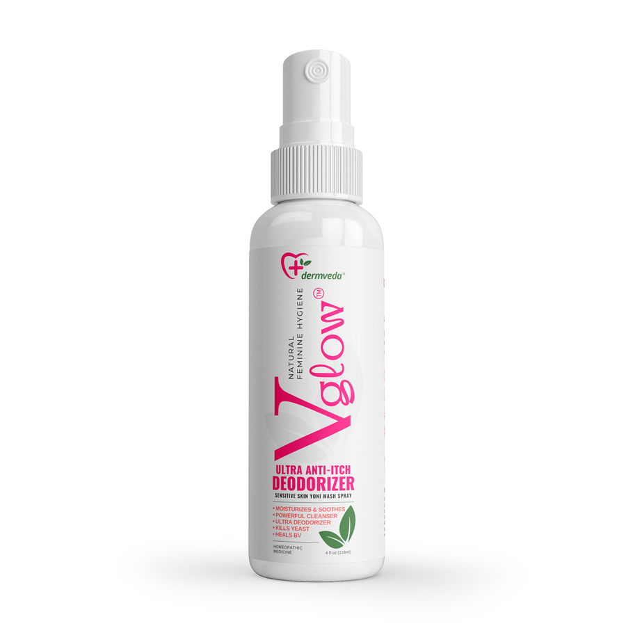 Dermveda V Glow Feminine Hygiene Spray – Vaginal Itch &amp; Odor Wash for Sensitive Skin
