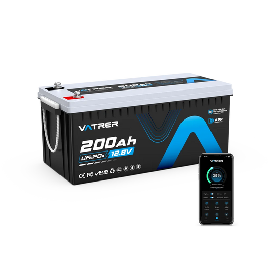 Vatrer 12V 200Ah Plus Lithium Battery with Bluetooth 200A BMS EU - 1 PACK