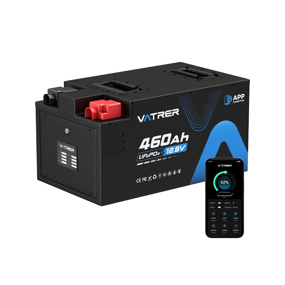 Vatrer 12V 460AH 300A BMS 低温カットオフ LiFePO4 RV バッテリー Bluetooth バージョン JP - 1 PACK