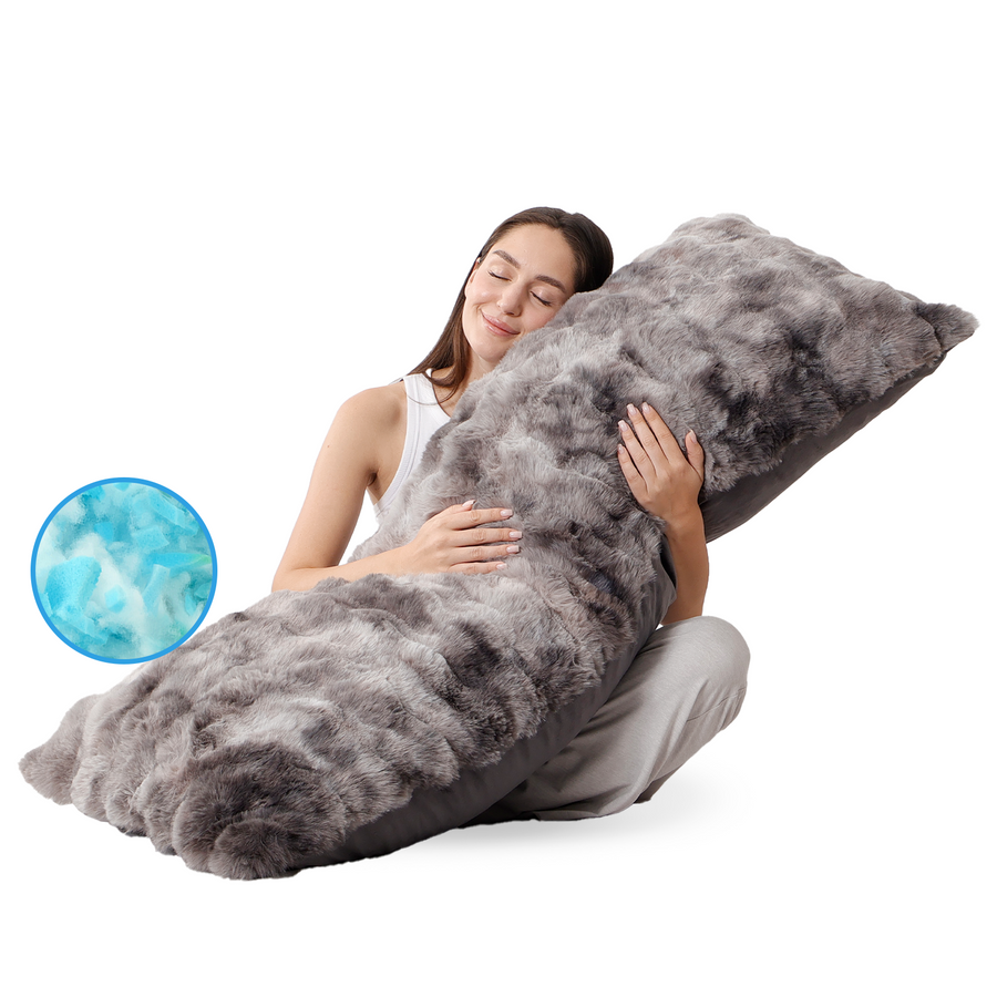 Bubble Plush Body Pillow - Grey