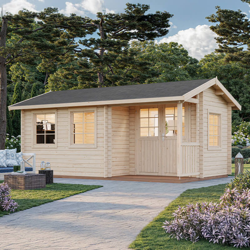 Palmako Susanna 5.3m x 3.2m Log Cabin Garden Building (44mm)