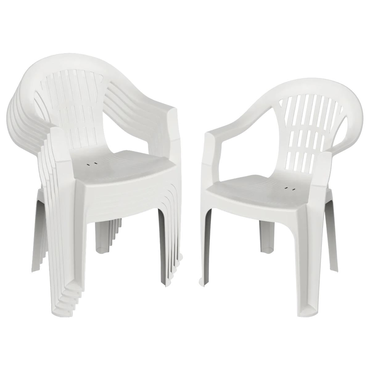 Irem Garden Dining Chairs - White - Pack of 6