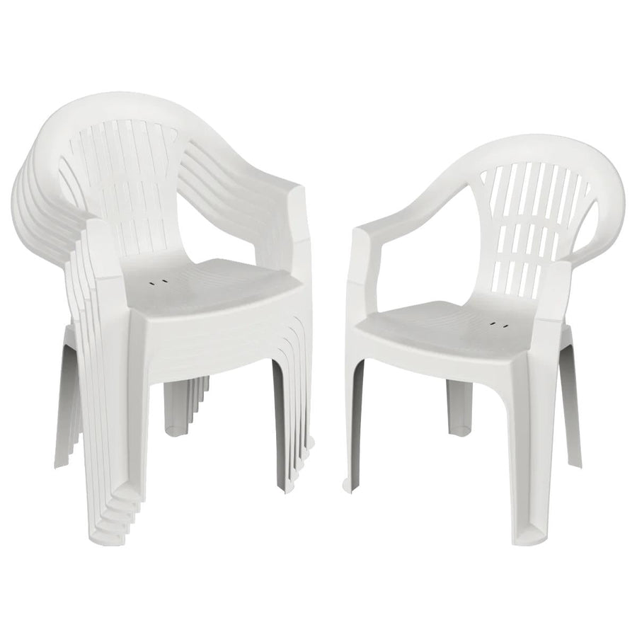 Irem Garden Dining Chairs - White - Pack of 6