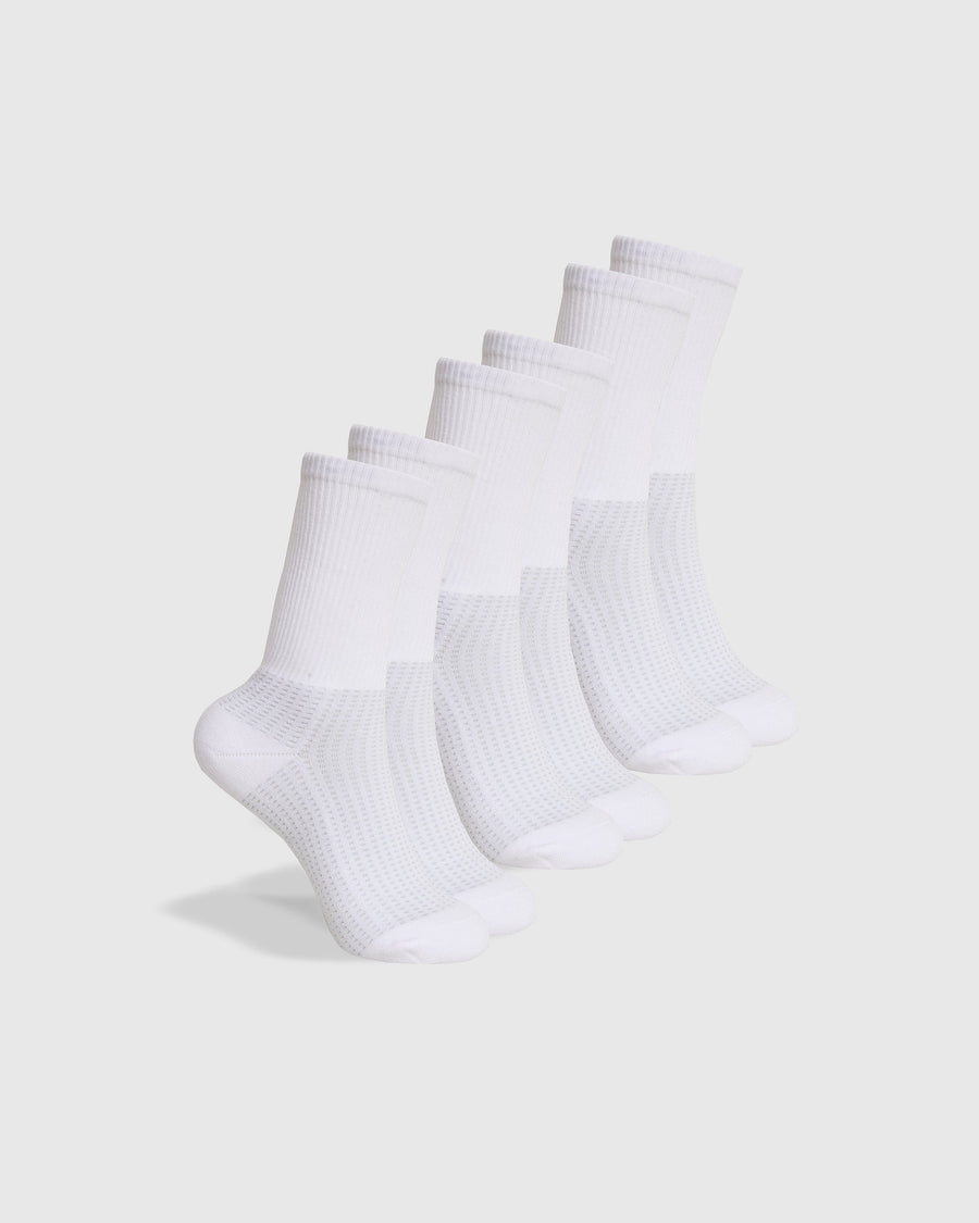 True Classic White Active Crew Socks 3-Pack | Medium