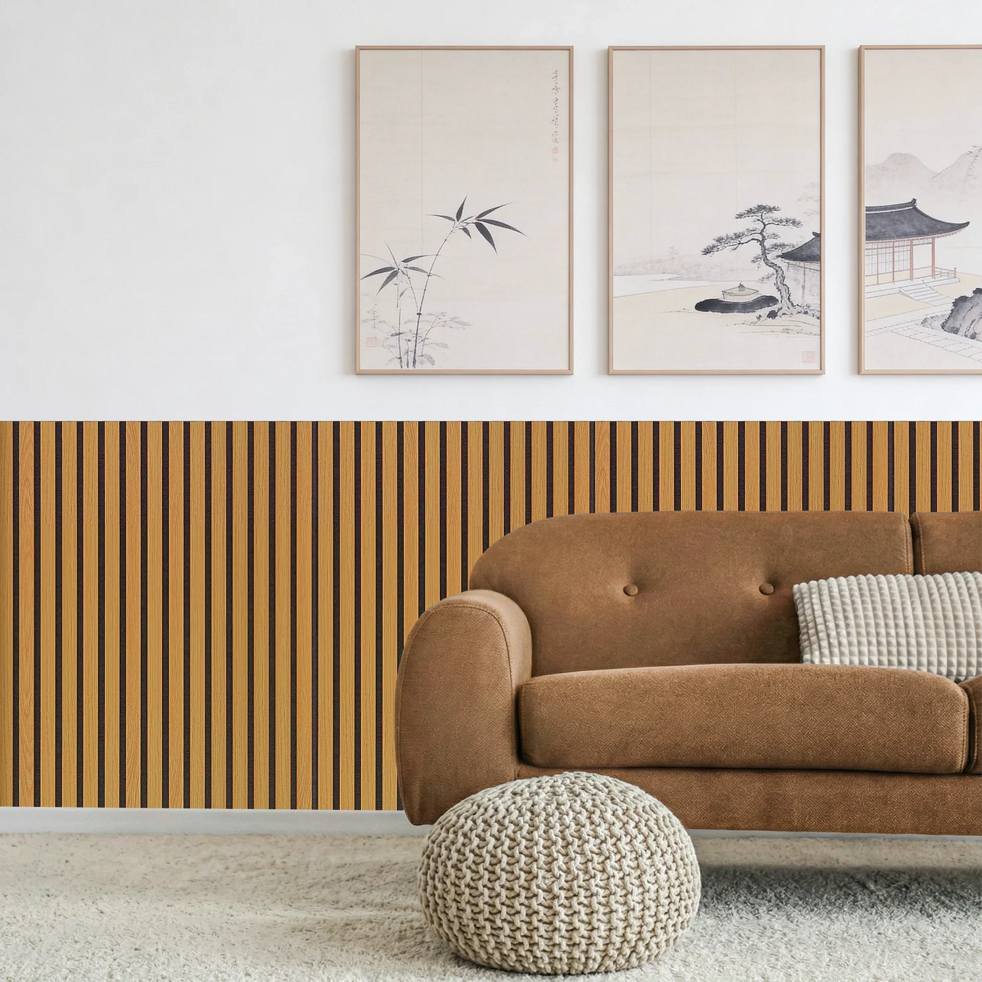 Acoustic Slat Wood Wall Panel - Oak - 1200