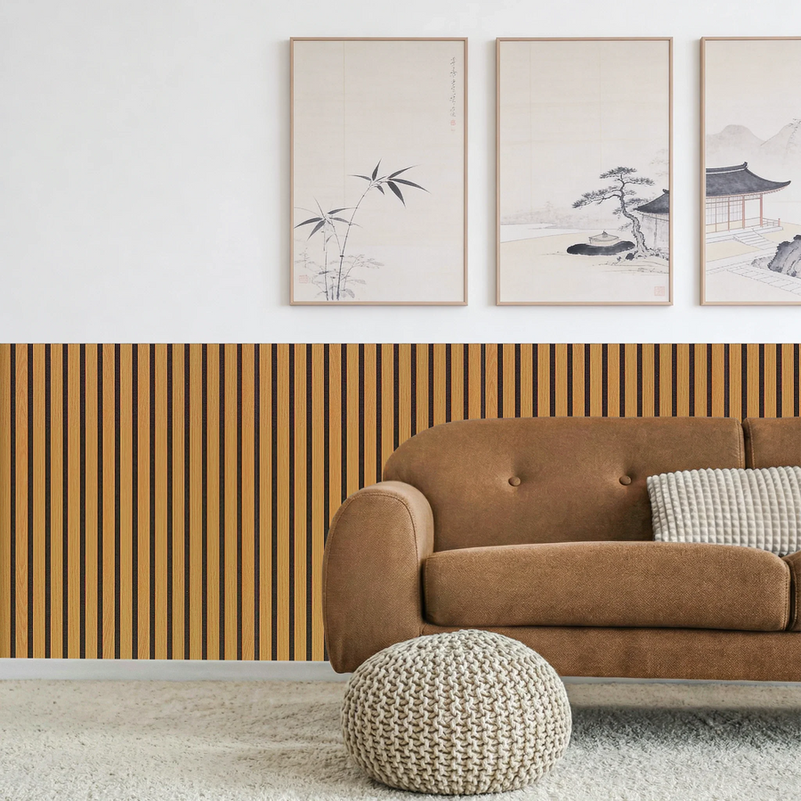 Acoustic Slat Wood Wall Panel - Oak - 1200