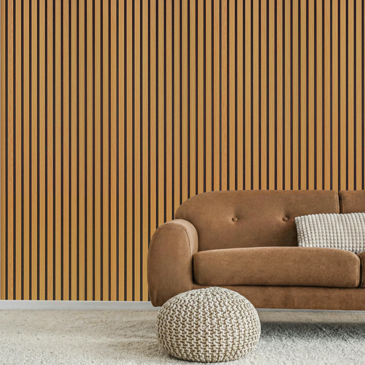 Acoustic Slat Wood Wall Panel - Oak - 2400