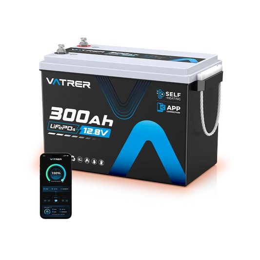 Vatrer 12V 300AH Bluetooth LiFePO4 リチウム電池（自己発熱機能付き）JP - 1 PACK