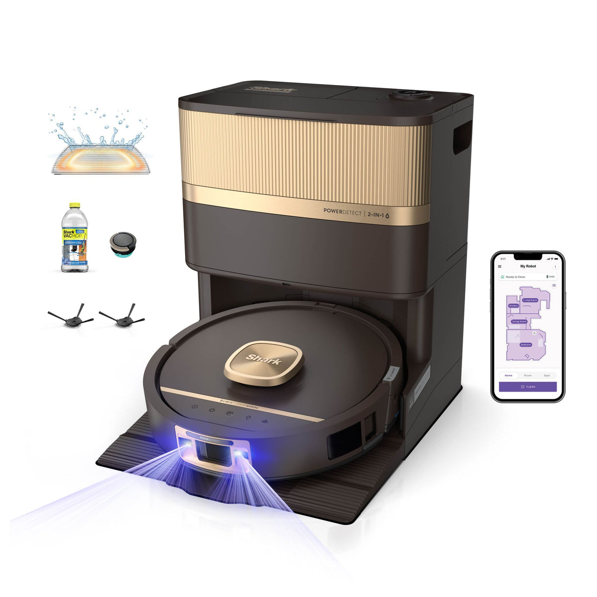 Shark PowerDetect Luxe UV Reveal 2-in-1 Vac & Mop Robot Vacuum – in Espresso | RV3024XEUKPU | by SharkNinja