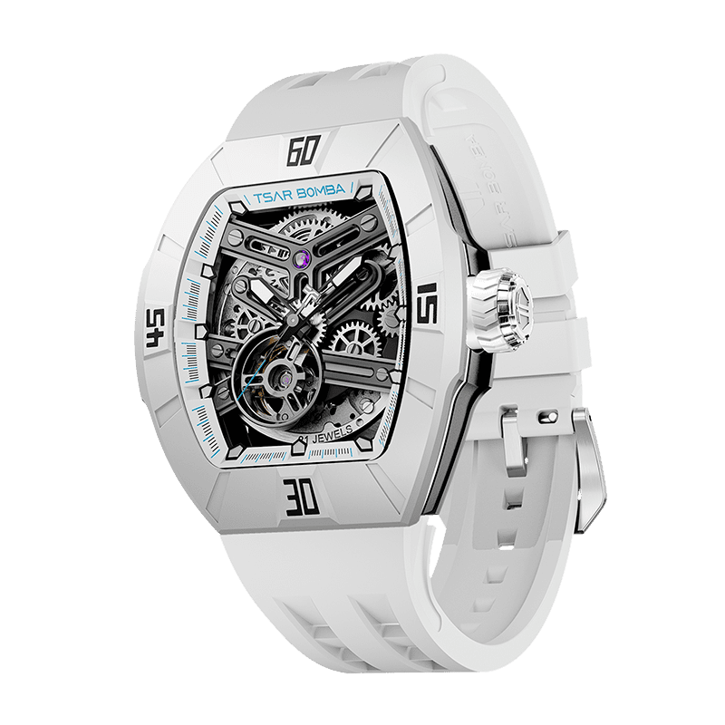TSAR BOMBA Atomic TB8218DF FKM Skelett Automatik mit componentes austauschbar Herrenuhr - Dynamic Lünette-intercahngeable Lünette;Armband;crown-Dynami