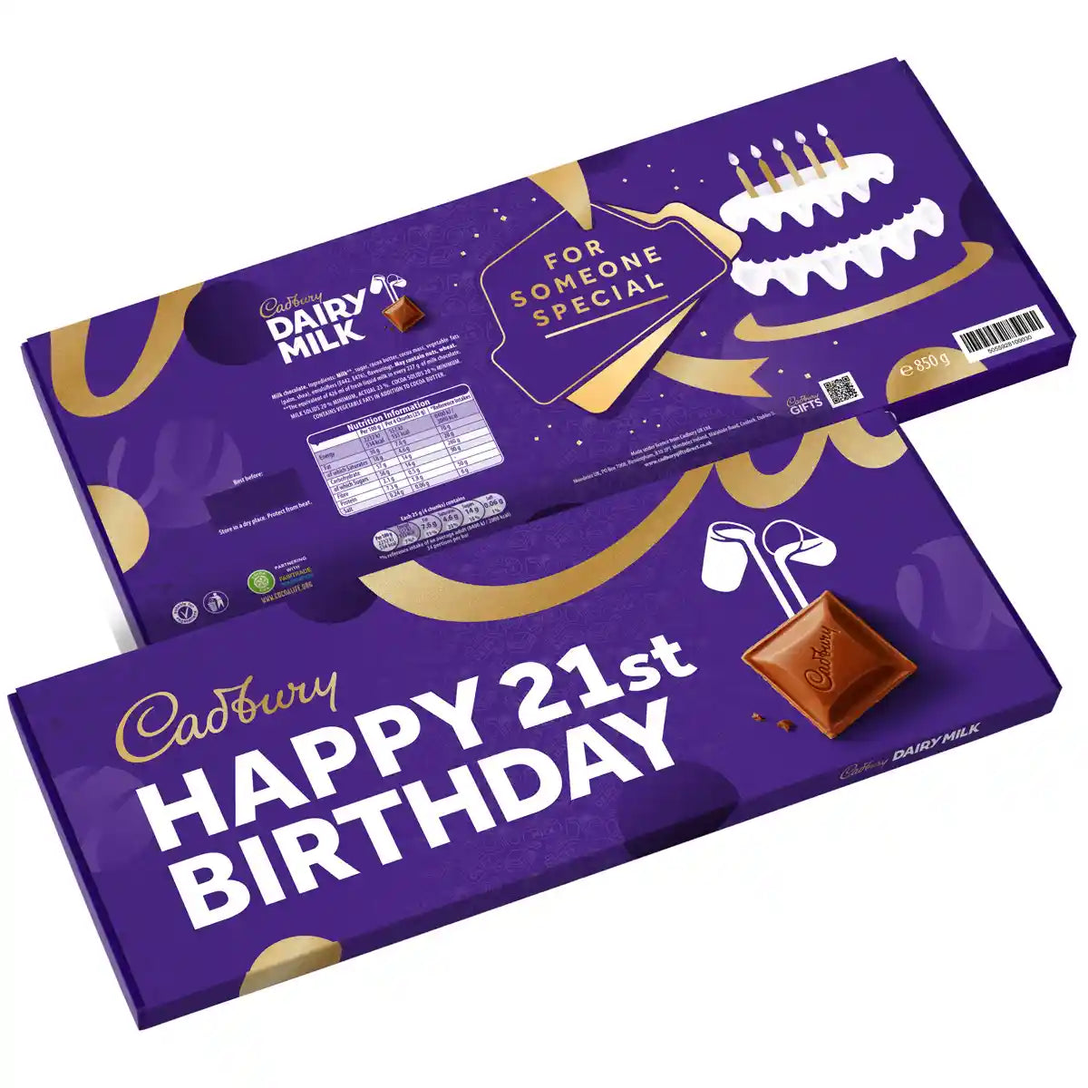 Cadbury Dairy Milk Happy 21st Birthday XL Chocolate Bar 850g