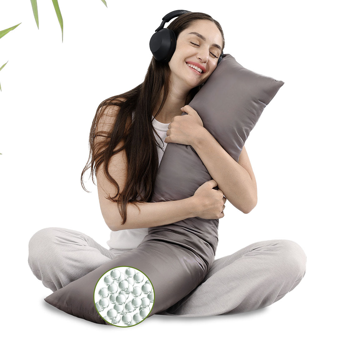 Bamboo Calm Weighted Body Pillow - Grey / 41" x 10"6.5lbs