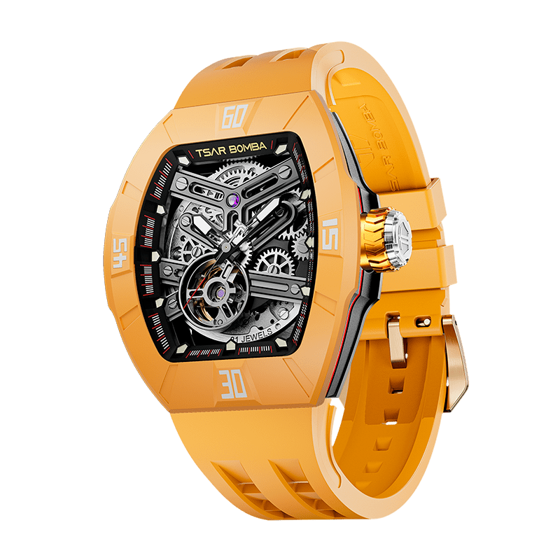 TSAR BOMBA Atomic TB8218DF FKM Skelett Automatik mit componentes austauschbar Herrenuhr - Dynamic Lünette-intercahngeable Lünette;Armband;crown-Dynami