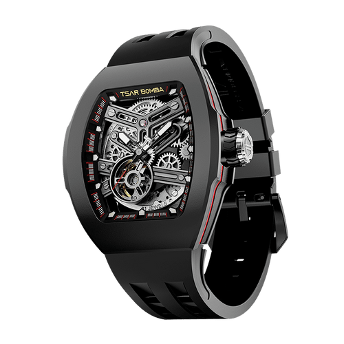Atomic-Interchangeable Automatic Watch Fluororubber Black