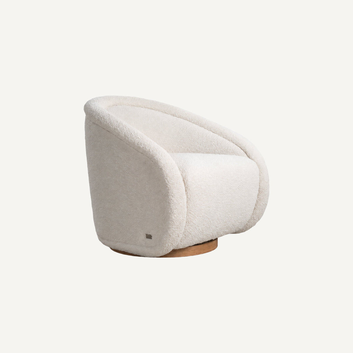 COLAMY AURA Sculpted Swivel Accent Chair - Cream / 1 Piece