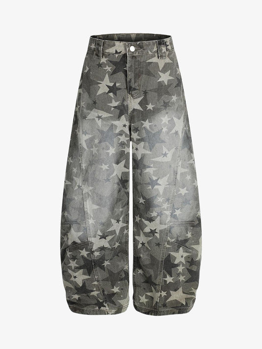 Camouflage Machete Star Wide-Leg Jeans - Classic Camouflage / S