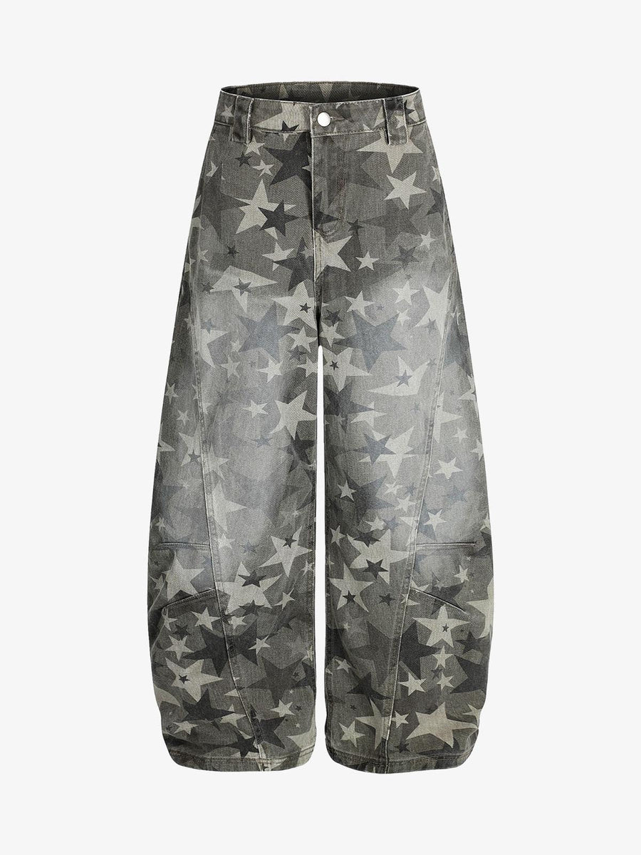 Camouflage Machete Star Wide-Leg Jeans - Classic Camouflage / S