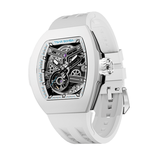 Atomic-Interchangeable Automatic Watch Fluororubber White 1