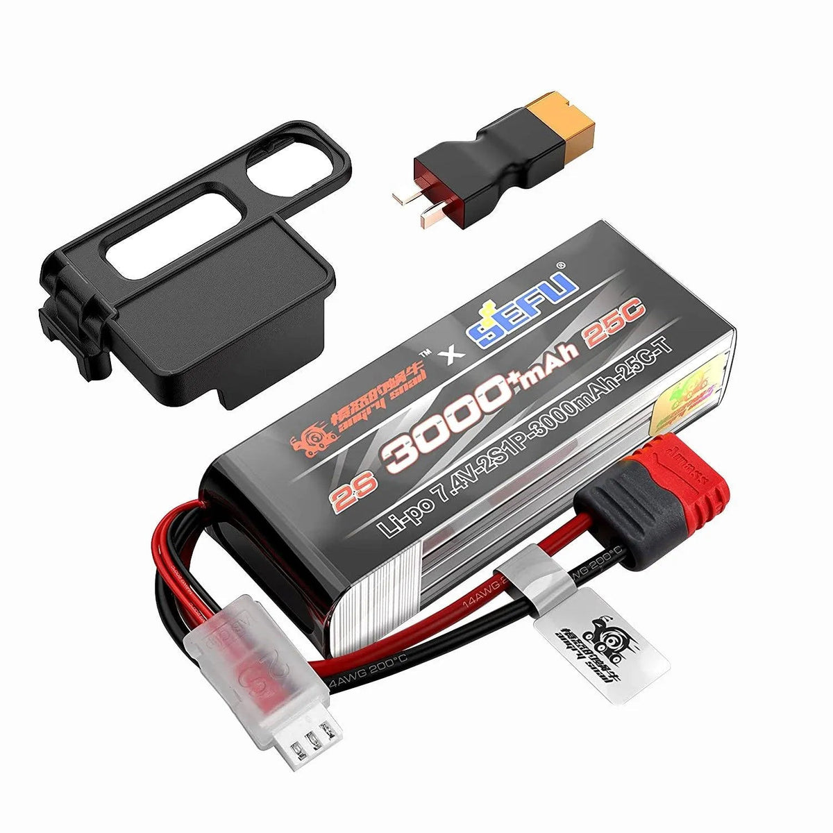 MJX 2S 7.4V 25c 3000mAh L I-PO Battery with T-plug for MJX 16208 16209 14209 14210