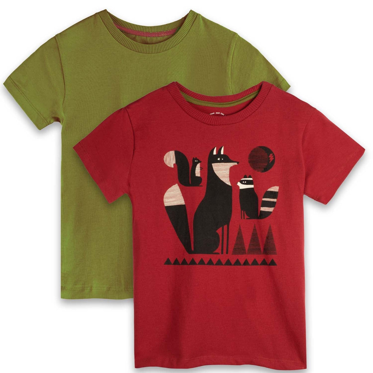 Organic Cotton Kids Graphic Tee 2-Pack | Color: Forest Friends | Size: 2T
