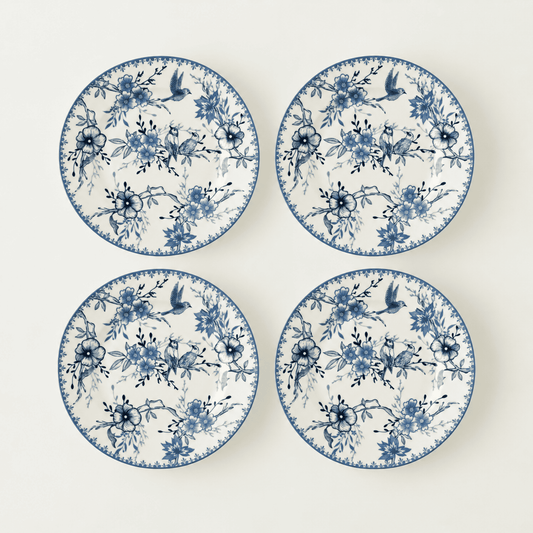 Bleu Blanc Porcelain Dinner Plates (Set of 4)
