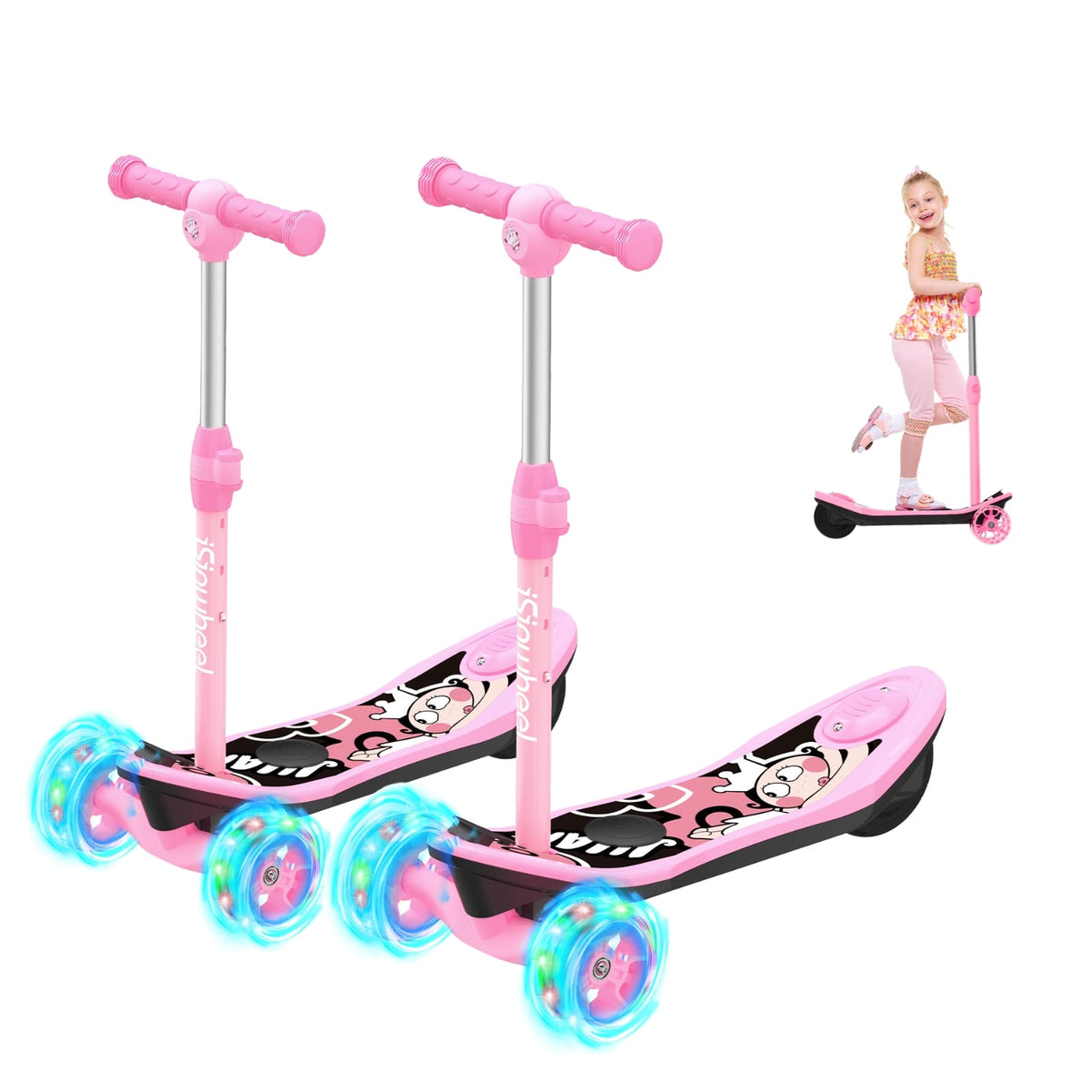 isinwheel Mini 3 Wheel Kids Electric Scooter for boys aged 3-12 - Mini [Pink] / 2