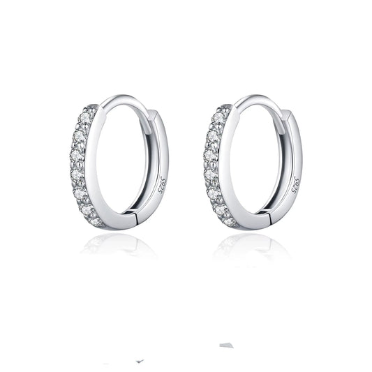 Exquisite D Color Moissanite Hoop Earrings in 925 Sterling Silver – A Classic Touch of Elegance for Women - Mse0094