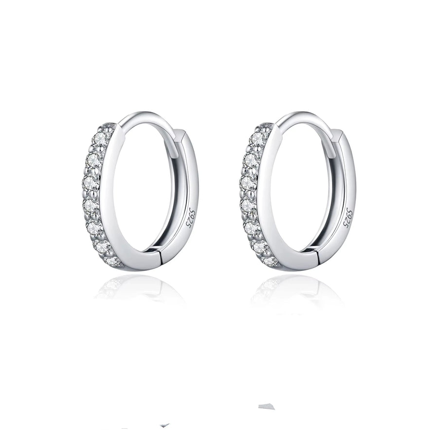 Exquisite D Color Moissanite Hoop Earrings in 925 Sterling Silver – A Classic Touch of Elegance for Women - Mse0094