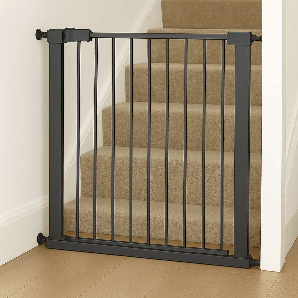 2x FYLO Baby Safety Stair Gate Pressure Fit Extra Wide - Grey - 77-86cm