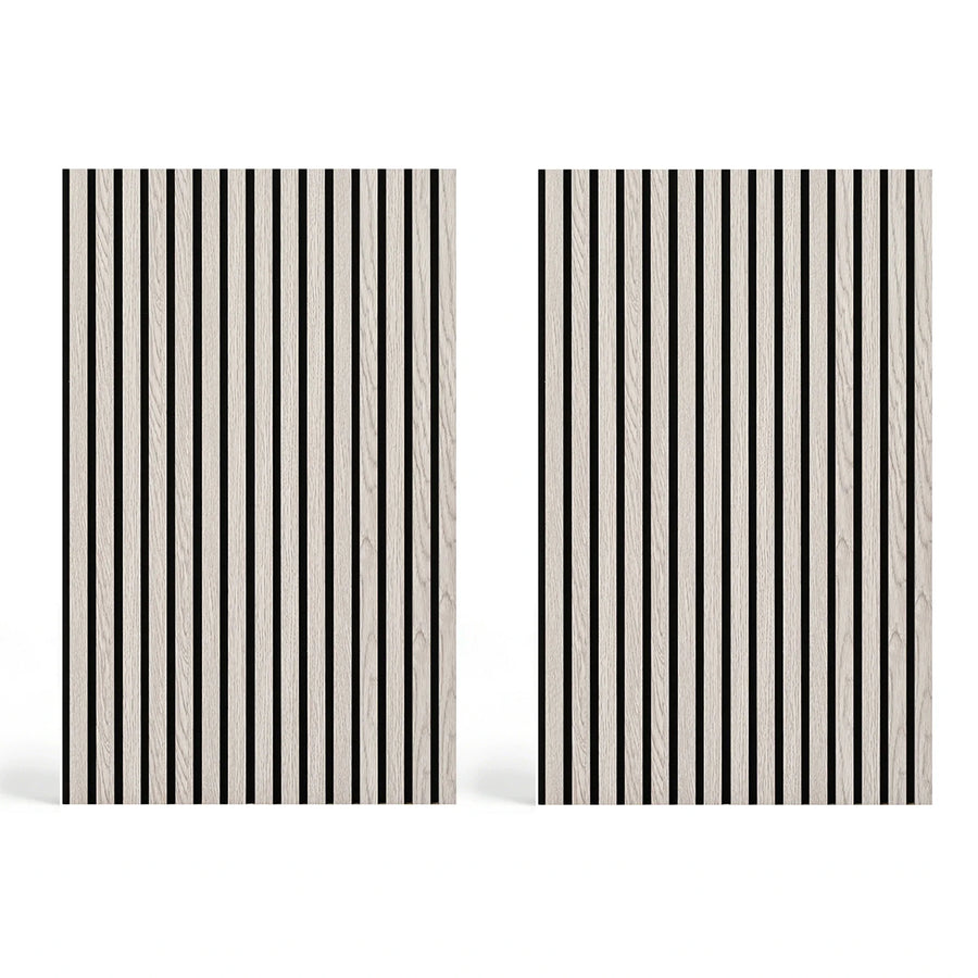 Acoustic Slat Wood Wall Panel - Grey - 1200 - 2 Pack