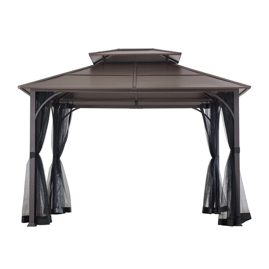 KALDI Steel Hardtop Gazebo with Mosquito Netting 307cm x 366cm