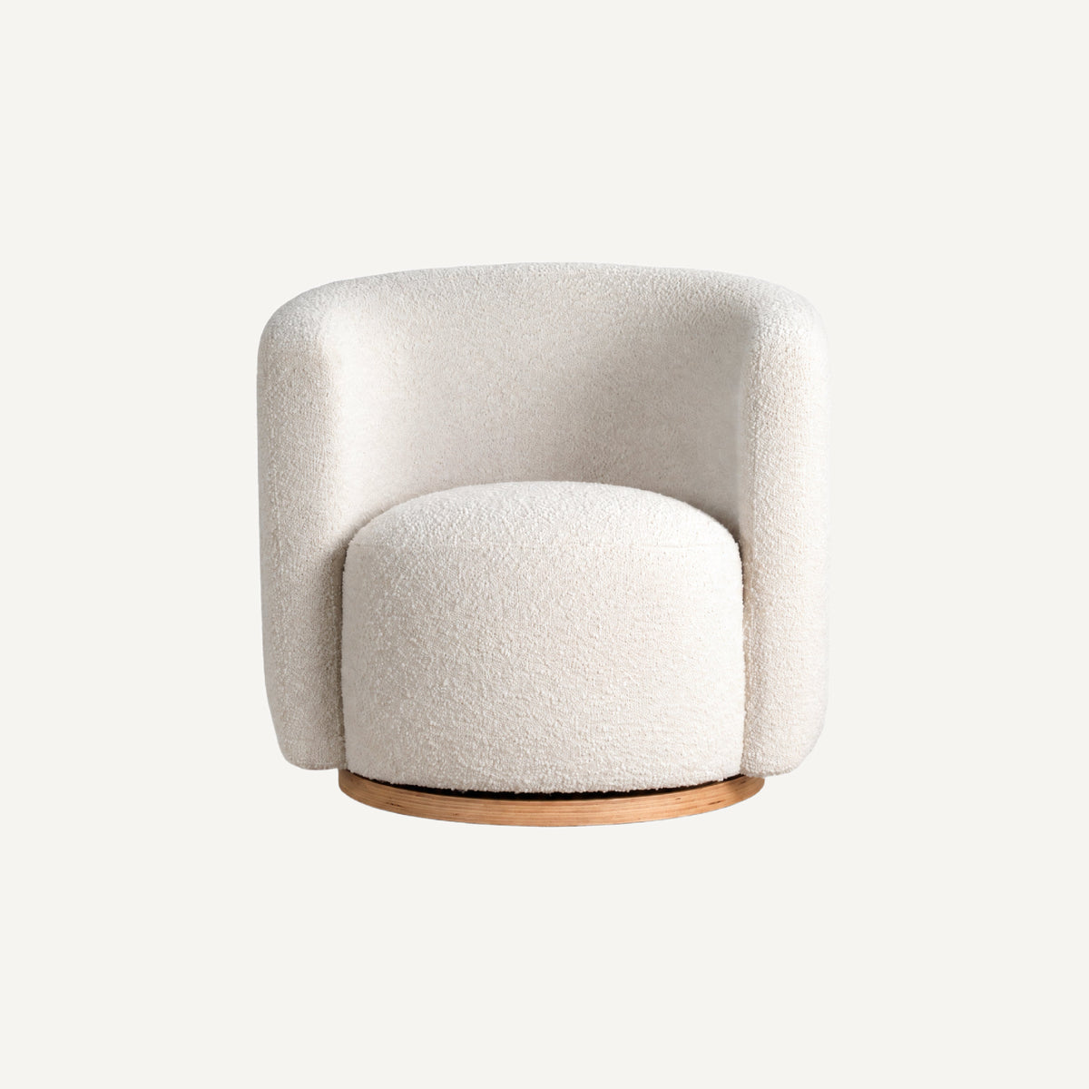 COLAMY AURA Oversized Cocoon Swivel Accent Chair - Cream / 1 Piece