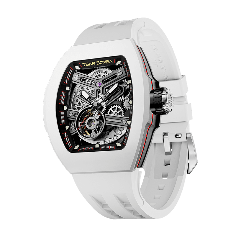 Atomic-Interchangeable Automatic Watch Fluororubber White 2