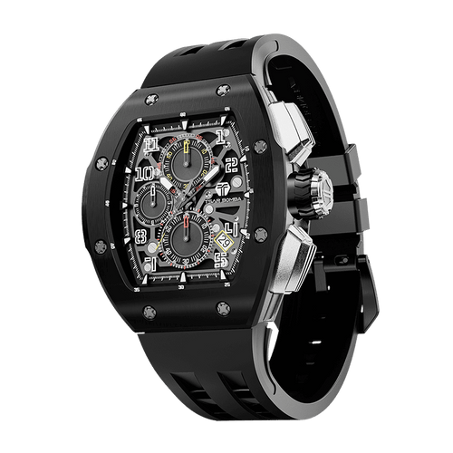 Atomic Series–Men's Stainless Steel Classic Quartz Watch with Sapphire Crystal, Fluoro-Rubber Strap, 10 ATM Water Resistance, Interchangeable Design f
