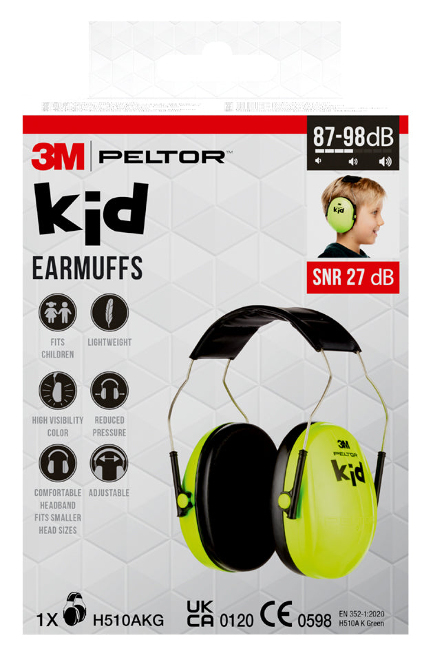 3M Peltor kid Kapsel-Gehörschutz H510, neongrün / schwarz