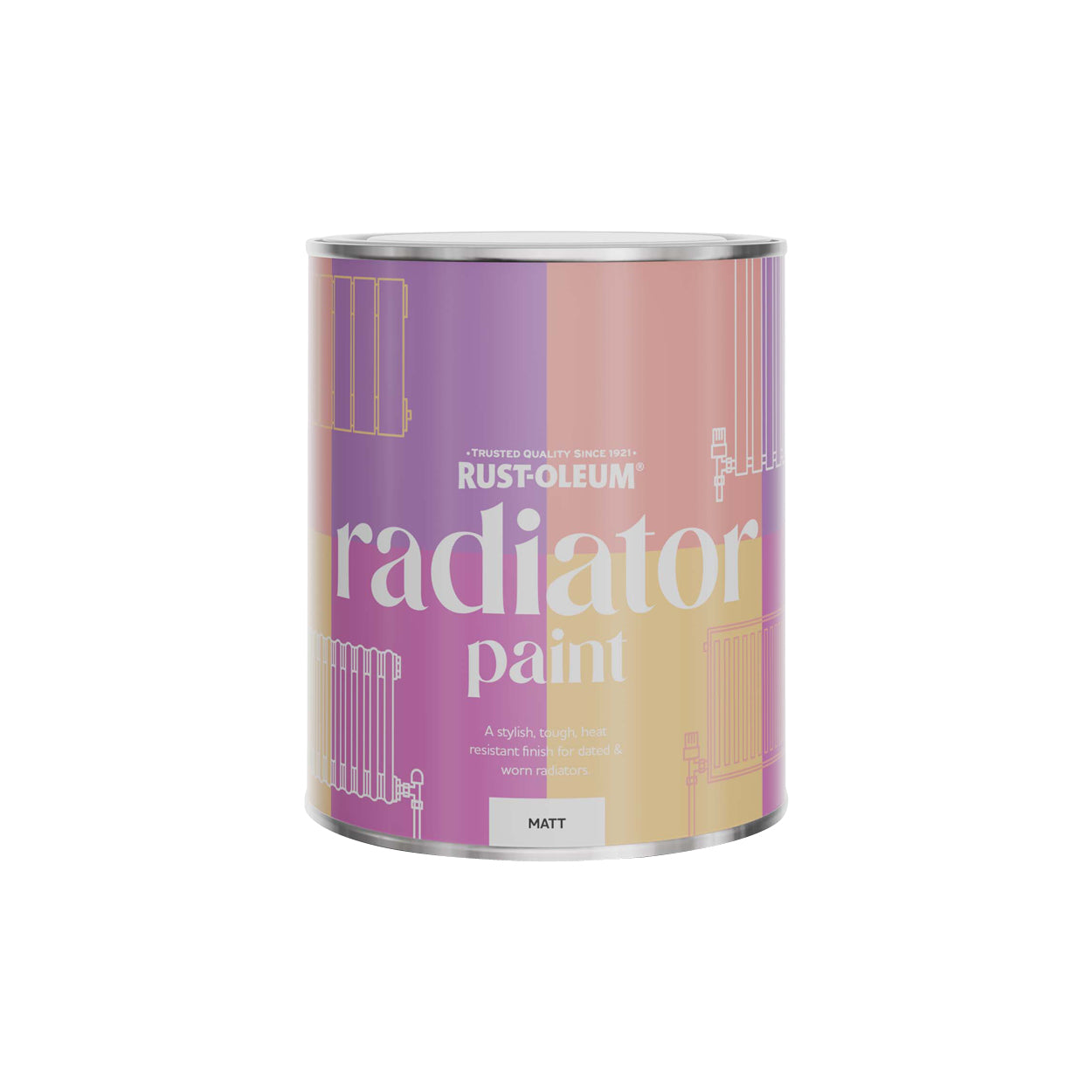 Rust-Oleum Orange Matt Radiator Paint - Coral 750ml