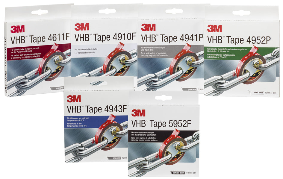 3M VHB Hochleistungsklebeband 5952F, 19 mm x 3 m, schwarz