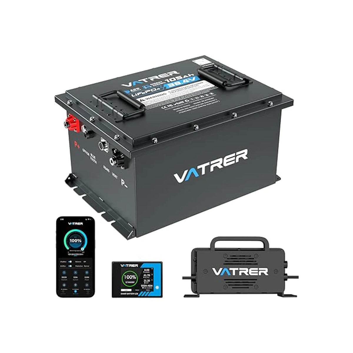 【UL 2271】Vatrer 36V 105Ah Lithium Golf Cart Battery Conversion Kit for Lead-Acid Replacement - 1 PACK