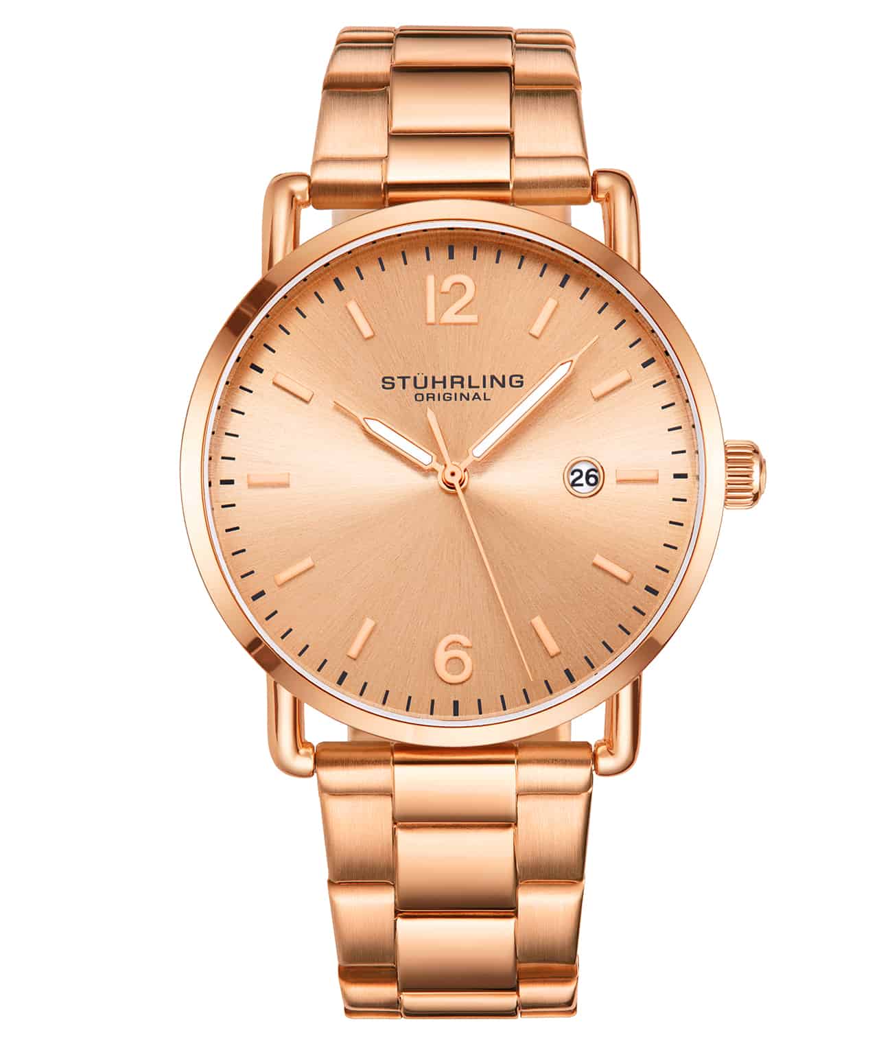 Stührling Oslo 3902 Quartz 38mm Fashion - Rose Dial/Rose Case/Rose Stainless Bracelet