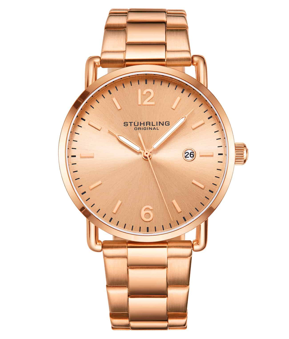 Stührling Oslo 3902 Quartz 38mm Fashion - Rose Dial/Rose Case/Rose Stainless Bracelet