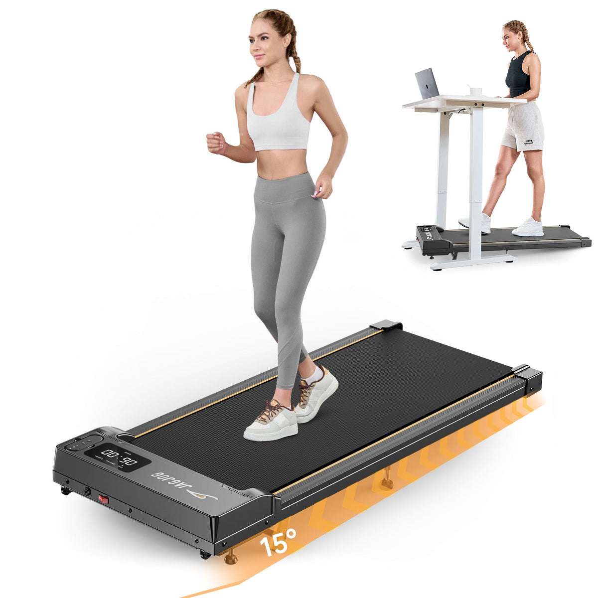 JT31 Walking Pad Treadmill with 15° Incline - JT31