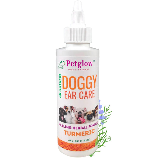 PetGlow Turmeric Dog Ear Cleaner | Natural Ear Drops for Infection &amp; Care