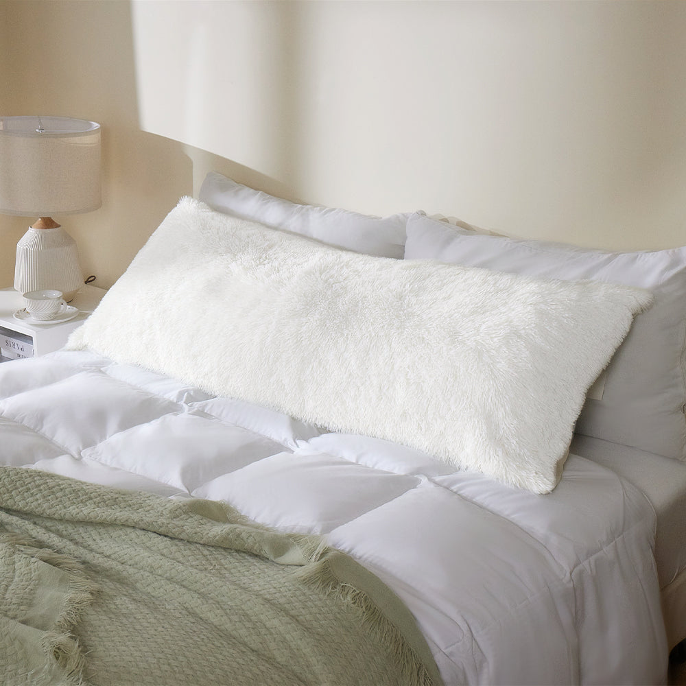 Fluffy Hug Plush Body Pillow - White / 20 in x 54 in