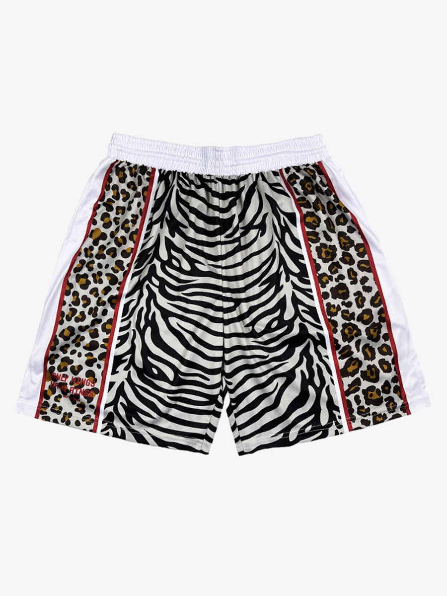 Mixed Animal Print Soccer Shorts - Leopard / S