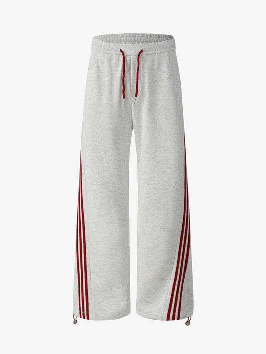 Striped Loose Drape Pants - Gray / M